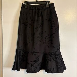 Black Floral Midi Skirt